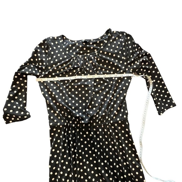 Ann Taylor Solid Black and White Polka Dot Dress size Small - Picture 5 of 9